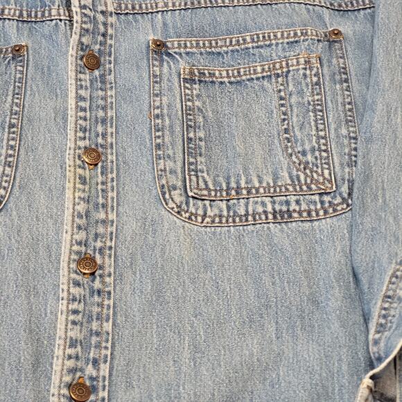 Vintage Banana Republic Denim Shirt Mens XL 90s Adventure Outfitter Y2K Dadcore - Picture 3 of 12
